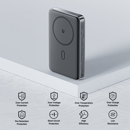 Langaton Acefast M6 Ulkoinen Akku, 10000mAh, 20W, PD + FQI, 1 x QI - 1 x USB-C, Musta