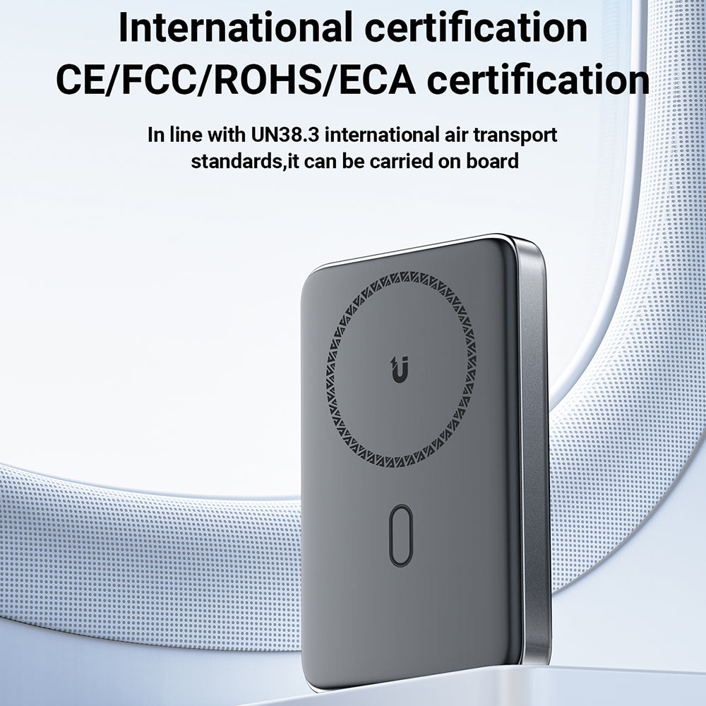 Langaton Acefast M6 Ulkoinen Akku, 10000mAh, 20W, PD + FQI, 1 x QI - 1 x USB-C, Musta