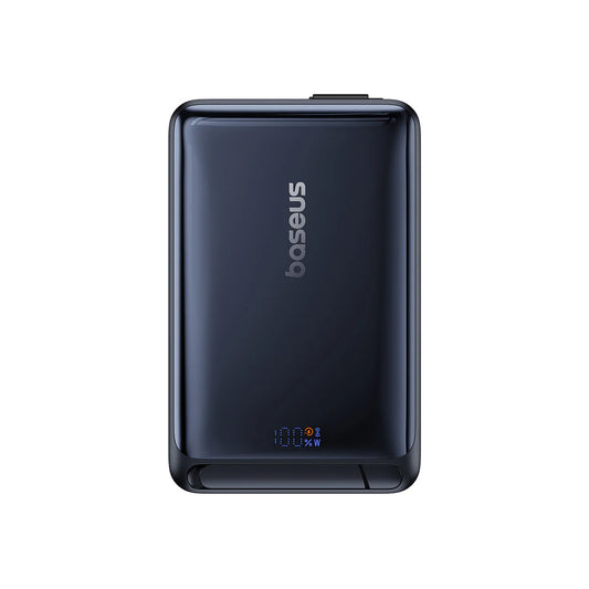 Baseus Nomos langaton ulkoinen akku, 10000mAh, 45W, PD + FQI, 1 x QI - 2 x USB-C, Musta P10078800123-00