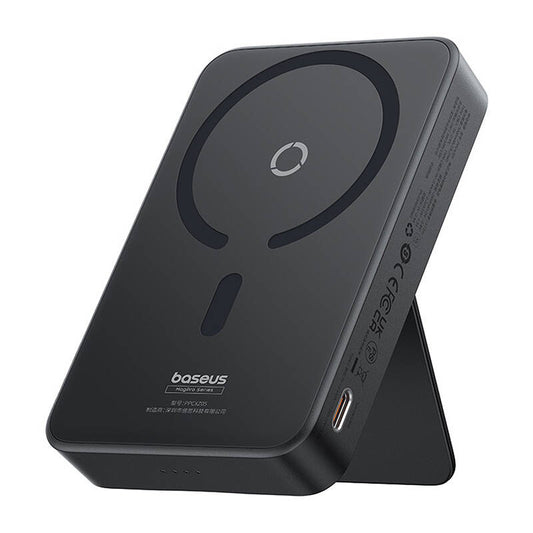 Baseus MagPro PPCXZ05 langaton ulkoinen akku, 5000mAh, 20W, PD + FQI, 1 x QI - 1 x USB-C, musta, uudelleen pakattu P10064101123-00