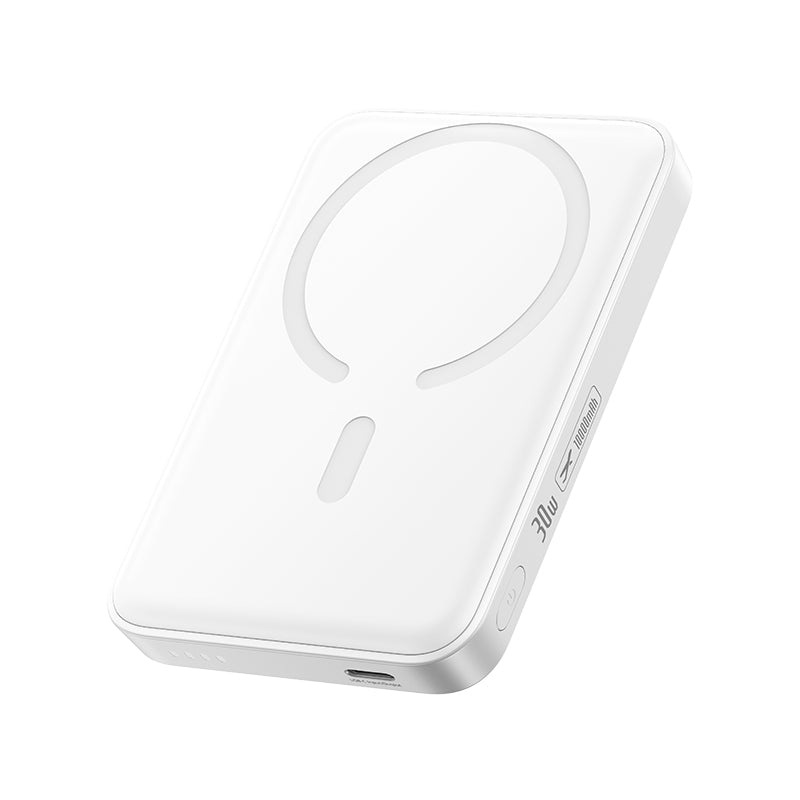 Langaton ulkoinen akku Baseus EnerFill FM11, 10000mAh, 30W, PD + FQI, 1 x QI - 1 x USB-C, Valkoinen