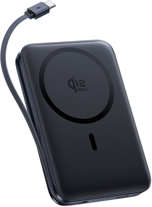 Langaton ulkoinen akku Baseus PicoGo AM61, 10000mAh, 45W, PD + FQI, 1 x QI - 2 x USB-C, Musta E0028V00