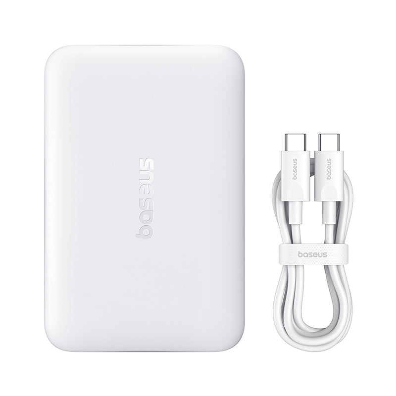 Langaton ulkoinen akku Baseus EnerFill FM11, 10000mAh, 30W, PD + FQI, 1 x QI - 1 x USB-C, Valkoinen