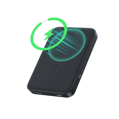 Langaton ulkoinen akku Baseus EnerFill FM11, 10000mAh, 30W, PD + FQI, 1 x QI - 1 x USB-C, Musta