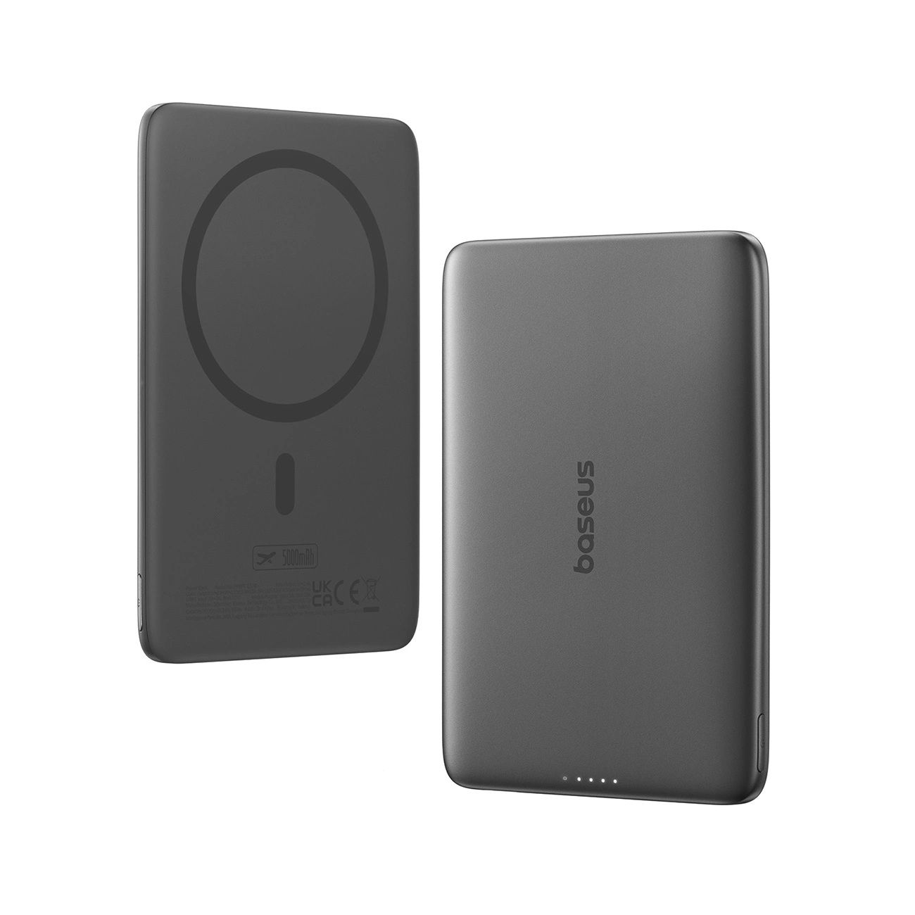 Baseus PicoGo AM41 langaton ulkoinen akku, 5000mAh, 20W, PD + FQI, 1 x QI - 1 x USB-C, Musta