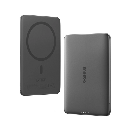 Baseus PicoGo AM41 Wireless External Battery, 5000mAh, 20W, PD + FQI, 1 x QI - 1 x USB-C, Black