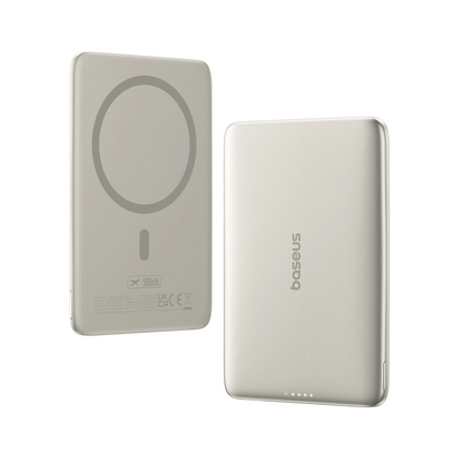 Baseus PicoGo AM41 langaton ulkoinen akku, 5000mAh, 20W, PD + FQI, 1 x QI - 1 x USB-C, Beige