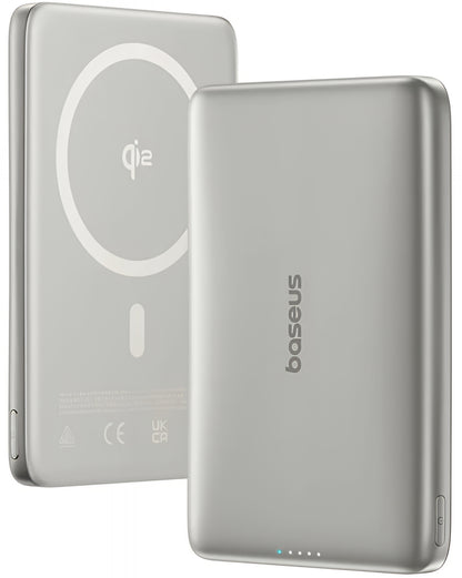 Baseus PicoGo AM41 Ulkoinen Langaton Akku, 10000mAh, 27W, PD + FQI, 1 x QI - 1 x USB-C, Beige E0027203