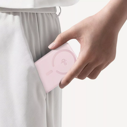 Baseus Enerfill FM12 langaton ulkoinen akku, 10000mAh, 22.5W, PD + FQI, 1 x QI - 1 x USB-C, Vaaleanpunainen E0028502