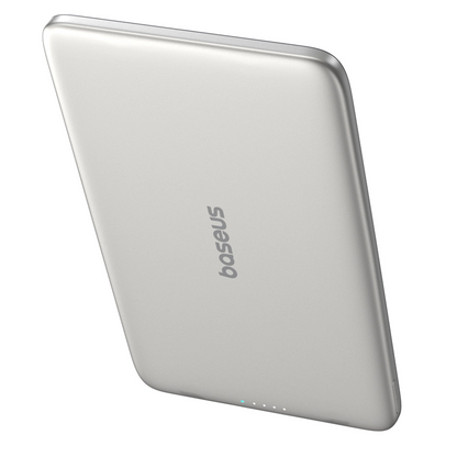 Baseus PicoGo AM41 langaton ulkoinen akku, 5000mAh, 20W, PD + FQI, 1 x QI - 1 x USB-C, Beige