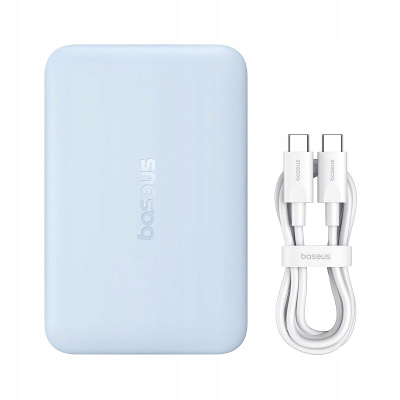Langaton ulkoinen akku Baseus EnerFill FM11 Ultra-Mini, 10000mAh, 22,5W, PD + FQI, 1 x QI - 1 x USB-C, Sininen P1008210E313-00
