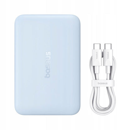 Langaton ulkoinen akku Baseus EnerFill FM11 Ultra-Mini, 10000mAh, 22,5W, PD + FQI, 1 x QI - 1 x USB-C, Sininen P1008210E313-00