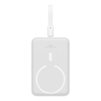 Langaton Baseus Magnetic Mini -ulkoinen akku, 10000mAh, 20W, PD + FQI, 1 x Lightning - 1 x QI - 1 x USB-C, Valkoinen P10022109223-00