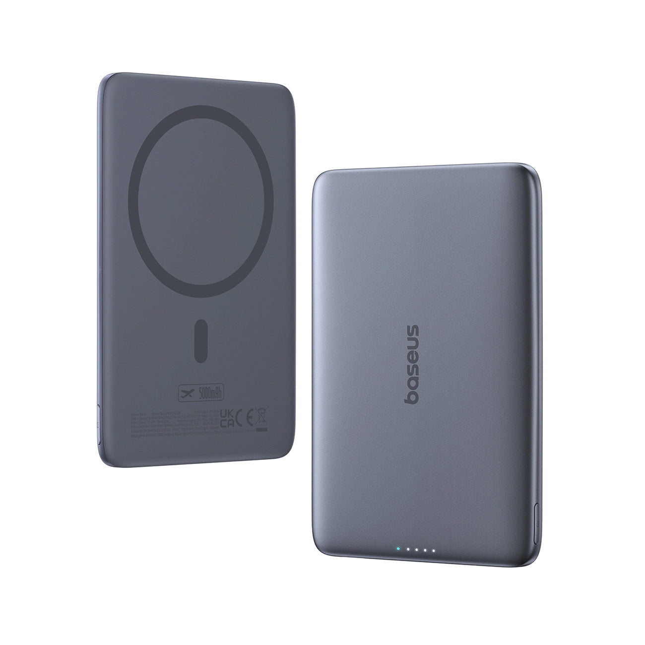 Baseus PicoGo AM41 langaton ulkoinen akku, 5000mAh, 20W, PD + FQI, 1 x QI - 1 x USB-C, harmaa P1007680C813-00