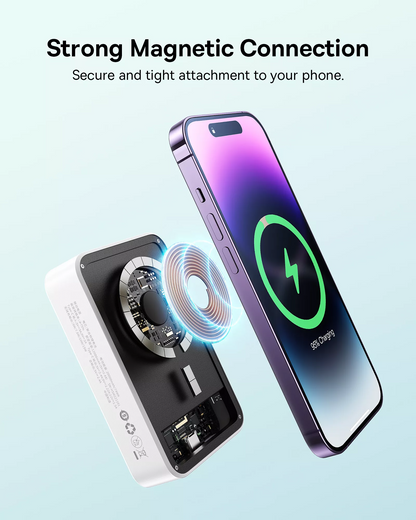 Langaton ulkoinen akku Baseus EnerFill FM41 Mini, 20000mAh, 20W, PD + FQI, 1 x QI - 1 x USB-C, Valkoinen E0027U01