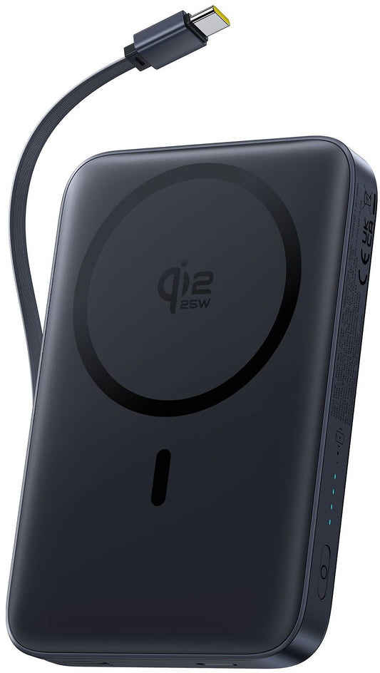 Langaton ulkoinen akku Baseus PicoGo AM61, 10000mAh, 45W, PD + FQI, 1 x QI - 2 x USB-C, Musta E0028V00