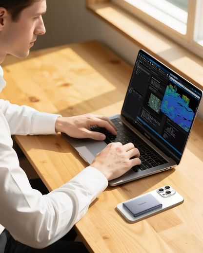 Baseus PicoGo AM41 Ulkoinen Langaton Akku, 10000mAh, 27W, PD + FQI, 1 x QI - 1 x USB-C, Harmaa E0027200