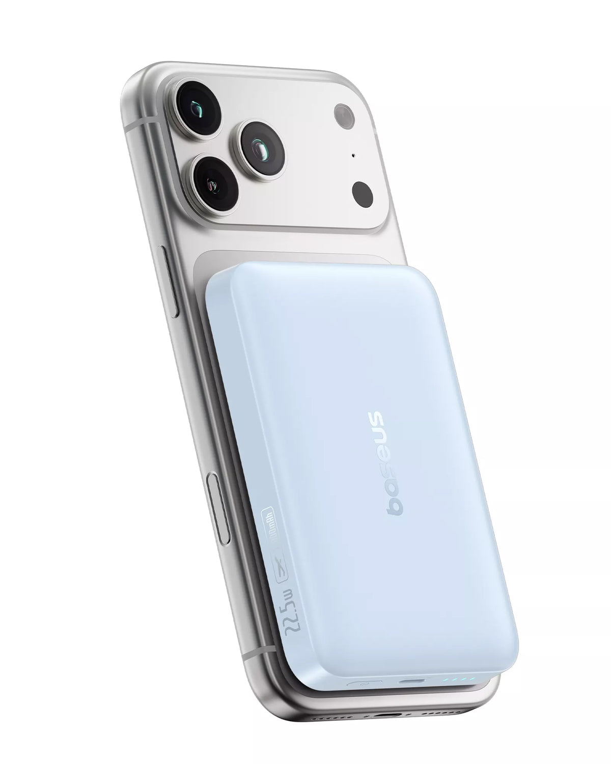 Langaton ulkoinen akku Baseus EnerFill FM11 Ultra-Mini, 10000mAh, 22,5W, PD + FQI, 1 x QI - 1 x USB-C, Sininen P1008210E313-00