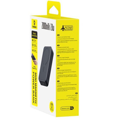Langaton ulkoinen akku Baseus EnerFill FM41, 20000mAh, 20W, PD - FQI, 1 x QI - 1 x USB-C, Musta E0027U00