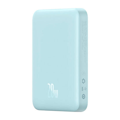 Langaton Baseus Magnetic Mini -ulkoinen akku, 10000mAh, 20W, PD + FQI, 1 x QI - 1 x USB-C, Sininen PPCX110103