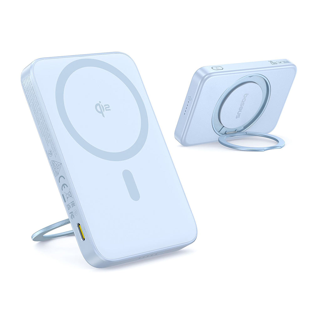 Baseus PicoGo langaton ulkoinen akku, 5000mAh, 20W, PD + FQI, 1 x QI - 1 x USB-C, Sininen P10076800313-00