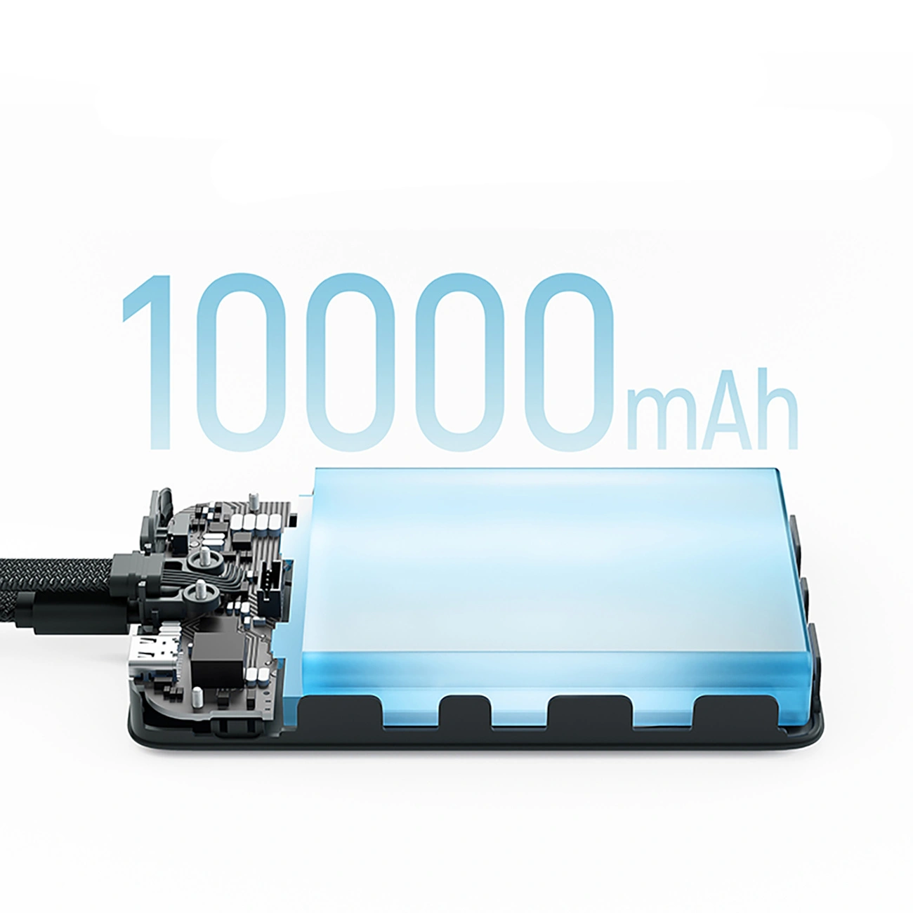 Langaton ulkoinen akku Cuktech CP132ML, 10000mAh, 22,5W, PD + QI, 2 x USB-C, Valkoinen