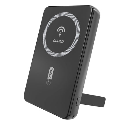 Dudao K14S+ langaton ulkoinen akku, 10000mAh, 22.5W, QC + PD + FQI, 1 x QI - 1 x USB-A - 1 x USB-C, Musta