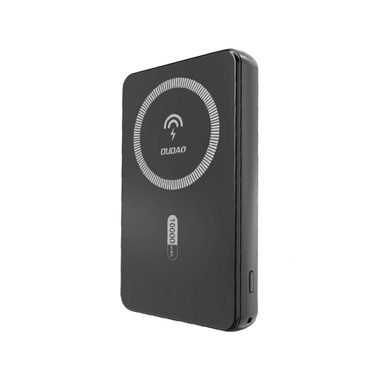 Langaton ulkoinen akku Dudao K14S, 5000mAh, 20W, QC + PD + FQI, 1 x QI - 1 x USB-A - 1 x USB-C, Musta