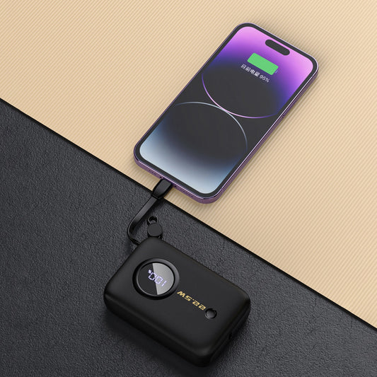 Dudao K14 Ulkoinen Akku, 10000mAh, 22.5W, QC + PD, 1 x Lightning - 1 x USB-A - 2 x USB-C, Musta
