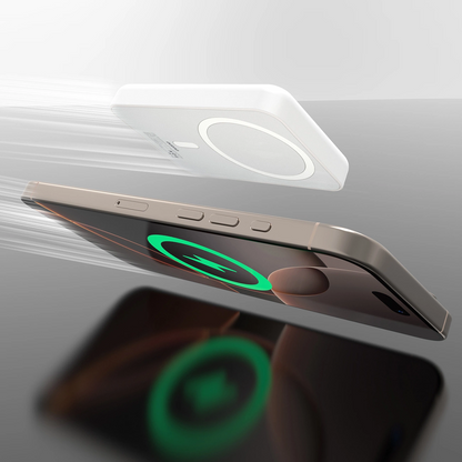 Dudao K26s langaton ulkoinen akku, 5000mAh, 20W, PD + FQI, 1 x QI - 1 x USB-C, Valkoinen