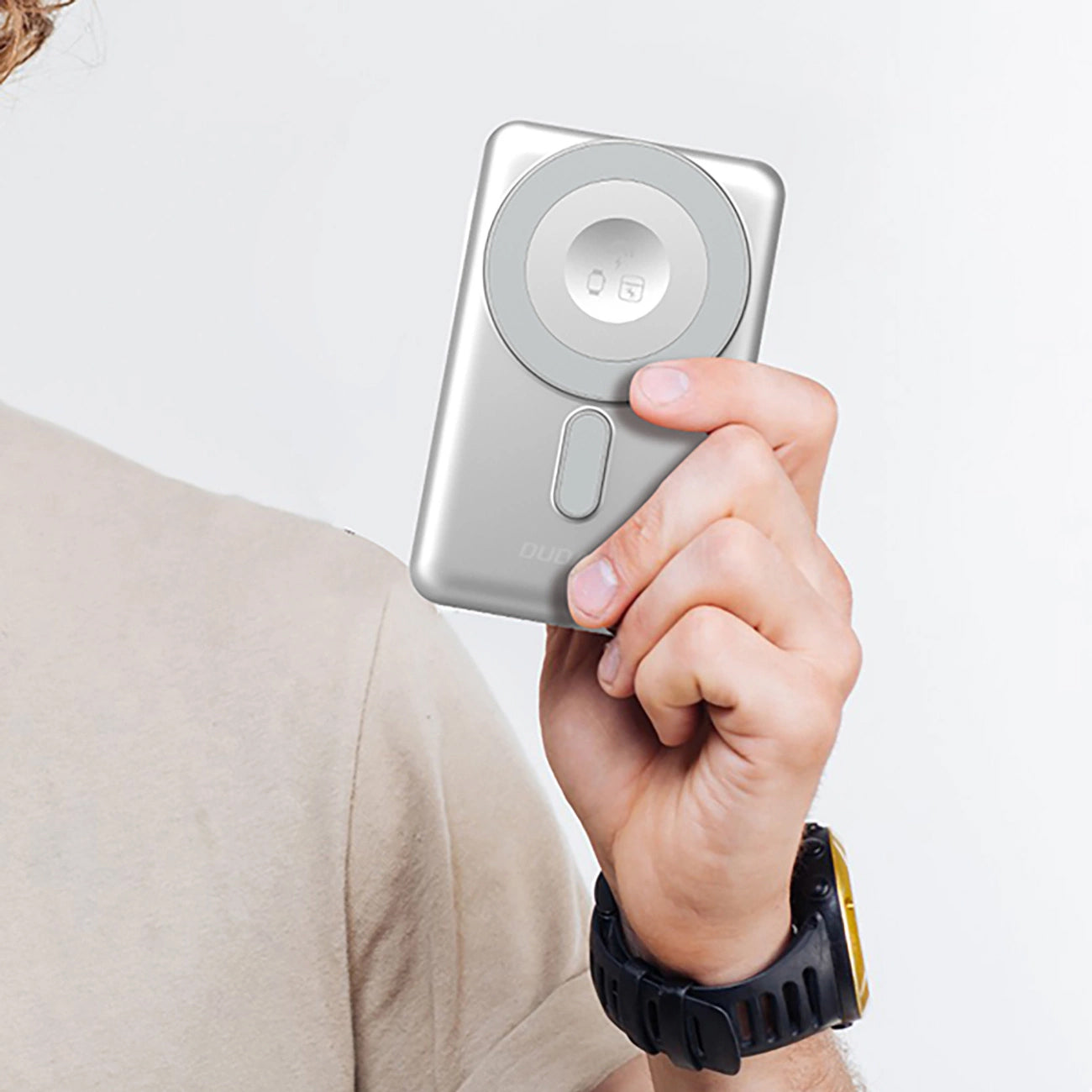 Dudao K29 Wireless External Battery, 10000mAh, 20W, PD + FQI, 1 x Lightning - 1 x QI - 1 x USB-C, Gray