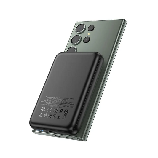 Langaton ulkoinen akku HOCO J141, 10000mAh, 20W, PD + FQI, 1 x QI - 1 x USB-C, Musta