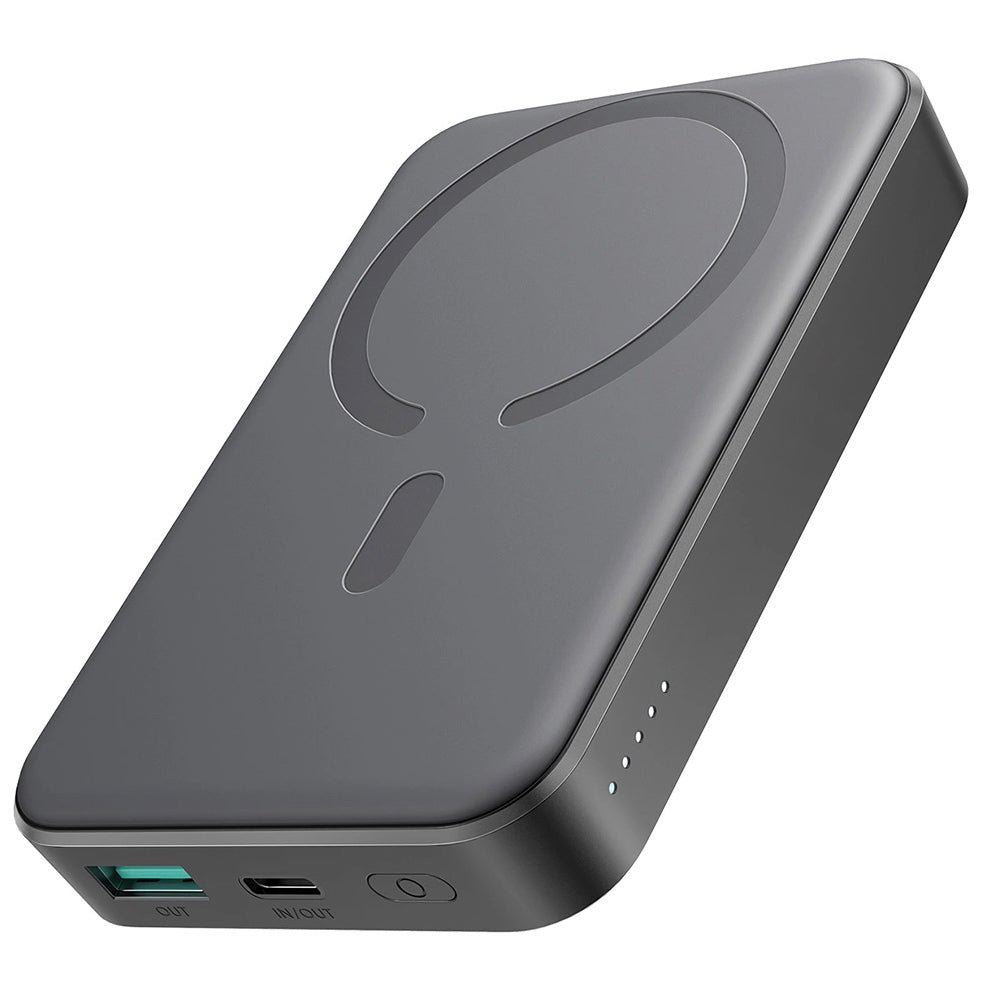 Langaton ulkoinen akku Joyroom JR-W020, 10000mAh, 20W, QC + PD + FQI, 1 x QI - 1 x USB-A - 1 x USB-C, Musta