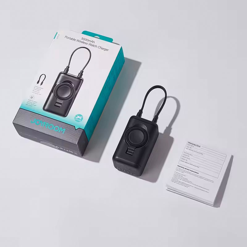 Langaton ulkoinen akku Joyroom JR-W13, 5000mAh, 18W, PD + QI, 1 x Lightning - 1 x QI - 1 x USB-C, Musta