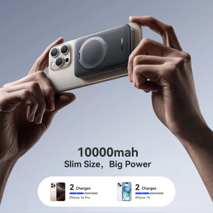 Langaton ulkoinen akku Joyroom JR-PBM12, 10000mAh, 22.5W, QC + PD + FQI, 1 x QI - 1 x USB-A - 1 x USB-C, Musta