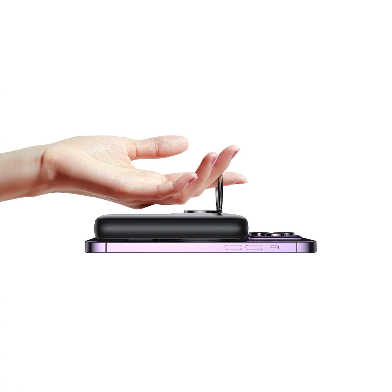 Langaton ulkoinen akku Joyroom JR-W050, 10000mAh, 20W, QC + PD + FQI, 1 x QI - 1 x USB-A - 1 x USB-C, Musta