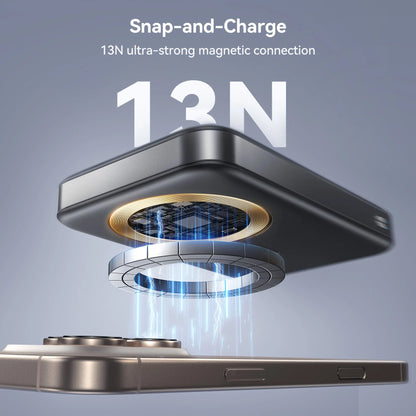 Langaton ulkoinen akku Joyroom JR-PBM12, 10000mAh, 22.5W, QC + PD + FQI, 1 x QI - 1 x USB-A - 1 x USB-C, Musta