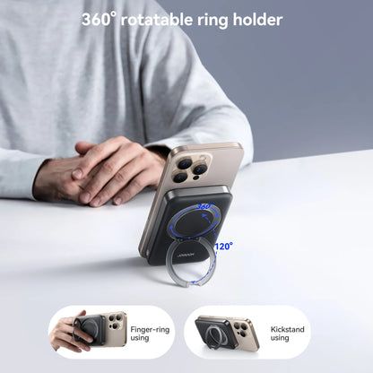 Langaton ulkoinen akku Joyroom JR-PBM12, 10000mAh, 22.5W, QC + PD + FQI, 1 x QI - 1 x USB-A - 1 x USB-C, Musta