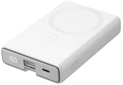 Langaton ulkoinen akku Joyroom JR-PBM01, 10000mAh, 20W, QC + PD + FQI, 1 x Lightning - 1 x QI - 1 x USB-C, Valkoinen