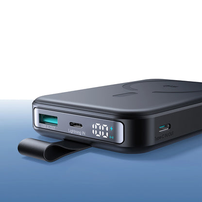 Ulkoinen langaton akku Joyroom JR-PBM11, 10000mAh, 22.5W, QC + PD + FQI, 1 x QI - 1 x USB-A - 1 x USB-C, Musta