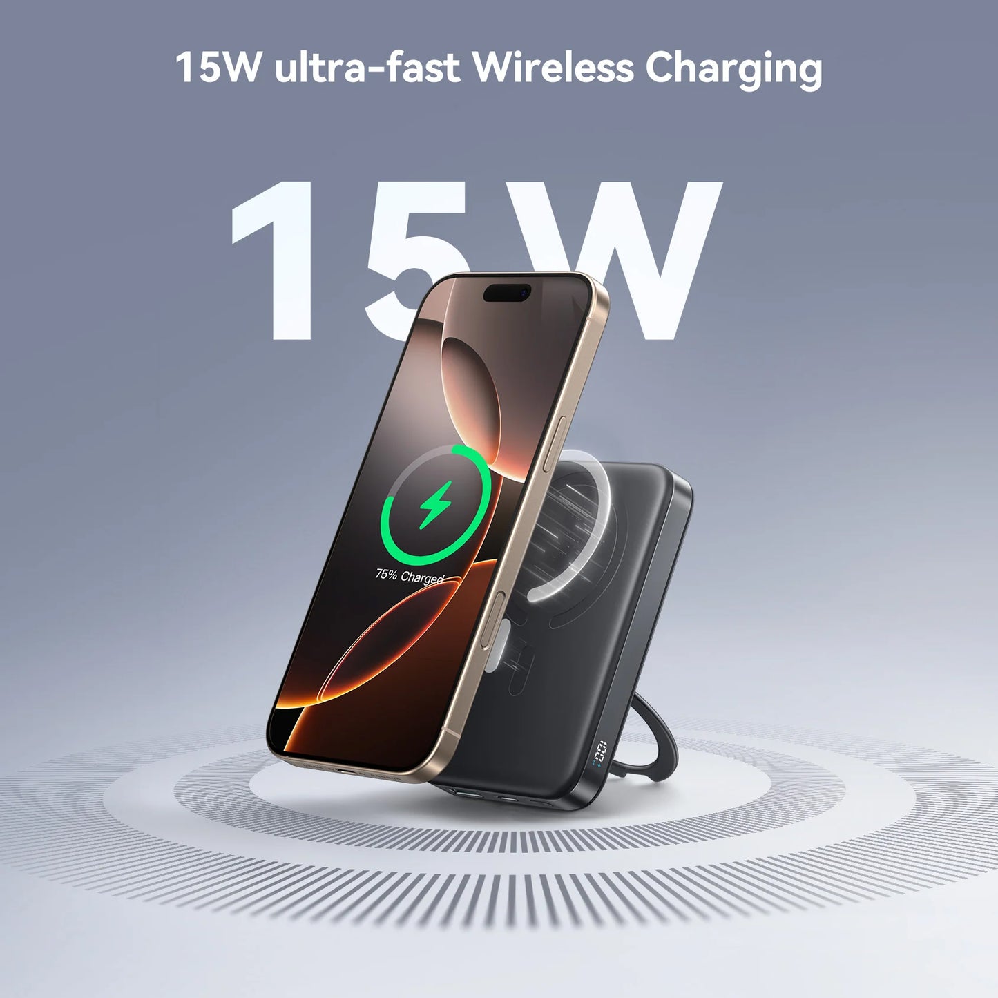 Langaton ulkoinen akku Joyroom JR-PBM12, 10000mAh, 22.5W, QC + PD + FQI, 1 x QI - 1 x USB-A - 1 x USB-C, Musta