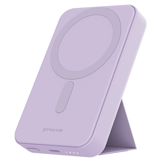 Langaton Ulkoinen Akku Proove Hyperion, 10000mAh, 20W, PD + FQI, 1 x QI - 1 x USB-C, Violetti