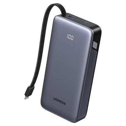UGREEN PB536 Ulkoinen Akku (55988B), 20000mAh, 45W, QC + PD, 1 x USB-A - 2 x USB-C, Harmaa