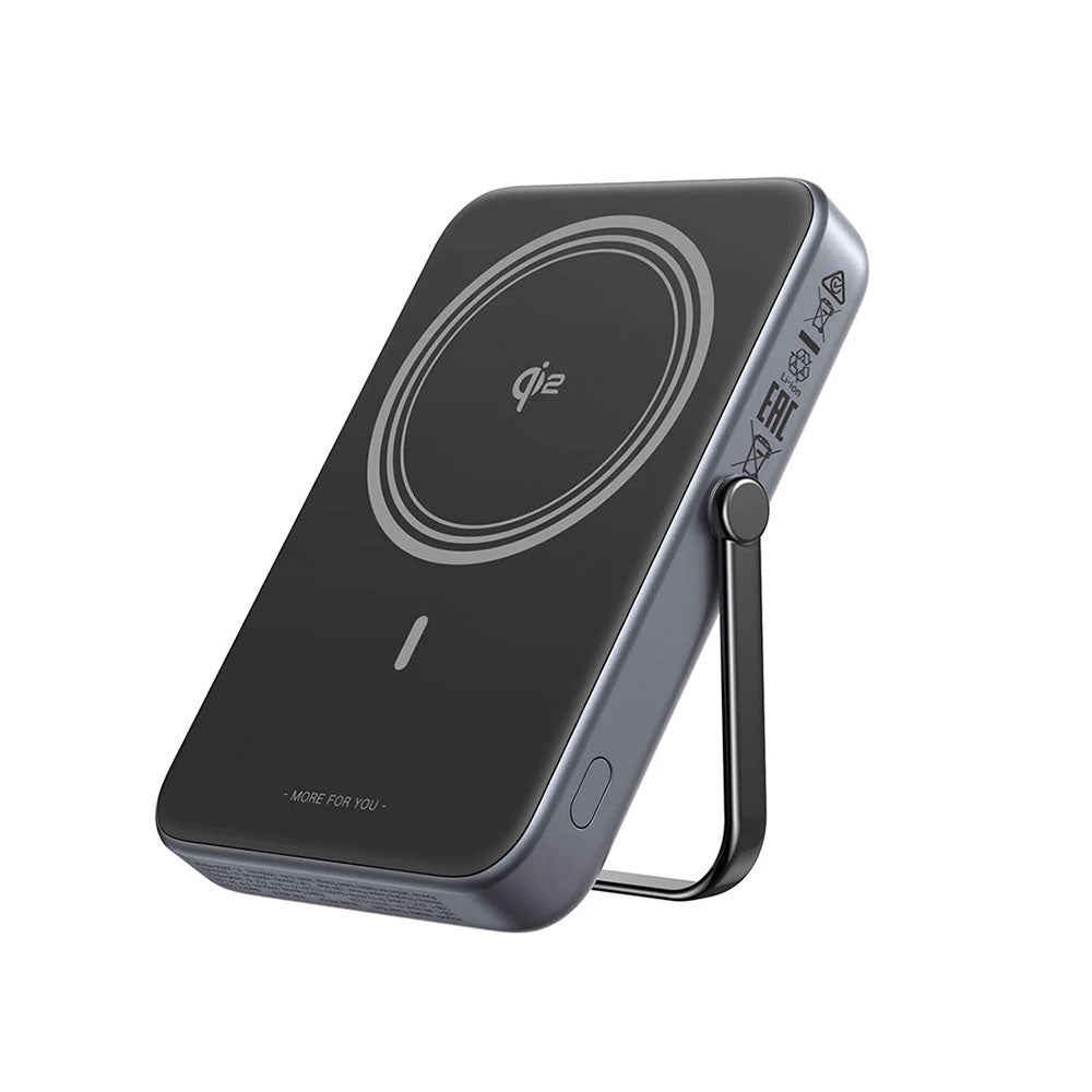 UGREEN PB764 Uno langaton ulkoinen akku, 10000mAh, 20W, PD + FQI, 1 x QI - 1 x USB-C, Harmaa