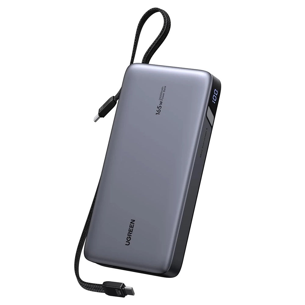 UGREEN PB726 (55995B) ulkoinen akku, 25000mAh, 165W, QC + PD, 1 x USB-A - 3 x USB-C, Harmaa