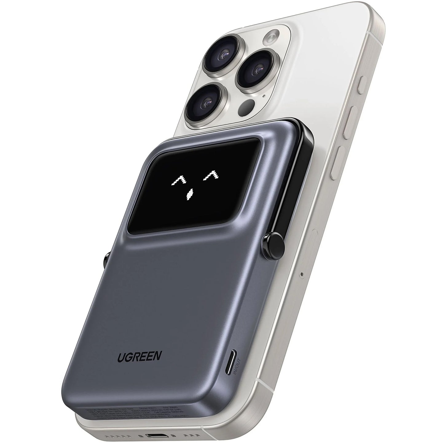 UGREEN PB571 Uno langaton ulkoinen akku, 5000mAh, 20W, PD + FQI, 1 x QI - 1 x USB-C, Harmaa