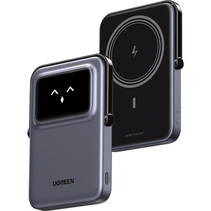 UGREEN PB571 Uno langaton ulkoinen akku, 5000mAh, 20W, PD + FQI, 1 x QI - 1 x USB-C, Harmaa