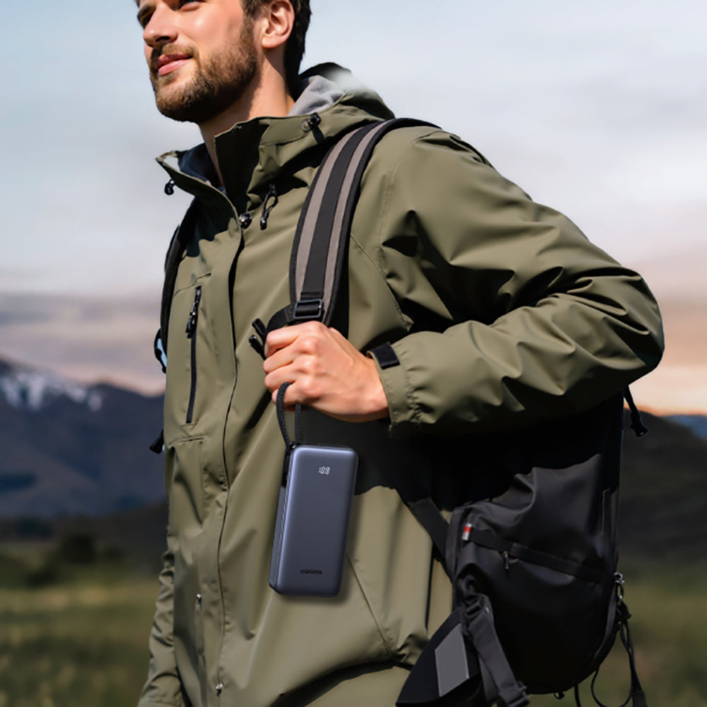 UGREEN PB536 Ulkoinen Akku (55988B), 20000mAh, 45W, QC + PD, 1 x USB-A - 2 x USB-C, Harmaa