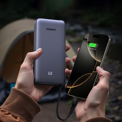 UGREEN PB536 Ulkoinen Akku (55988B), 20000mAh, 45W, QC + PD, 1 x USB-A - 2 x USB-C, Harmaa