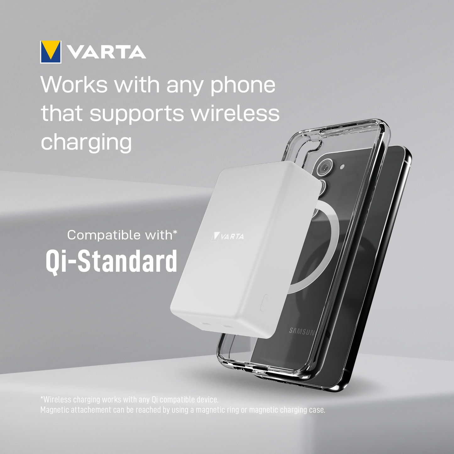 Varta Mag Pro langaton ulkoinen akku, 10000mAh, 20W, 1 x QI - 2 x USB-C, Valkoinen